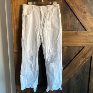 Risen high rise straight crop jeans